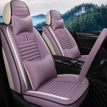 Full Coverage flax fiber car seat cover auto seats covers for toyota mark 2 prado 120 150 premio prius 20 30 rav4 venza